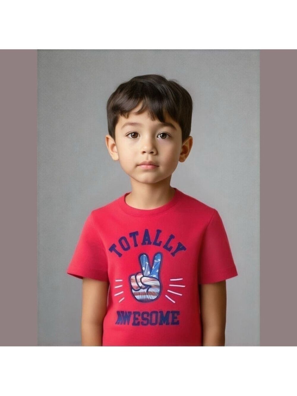 OshKosh B’gosh Red Short Sleeve Tee Shirt Totally Awesome Kids Size 12M